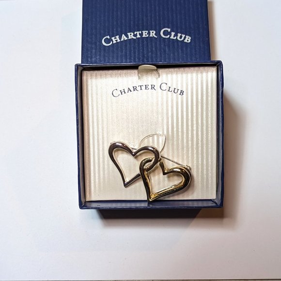Vintage Silver and Gold Heart Brooch From Macy's Charter Club - Picture 3 of 3